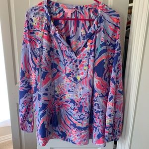 VGUC Lilly Pulitzer silk Saria with tassels